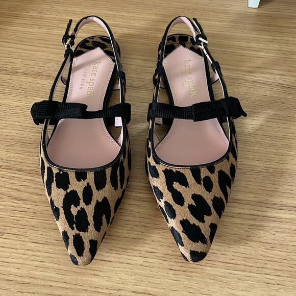 Kate Spade Womens Maritza Pointed Toe Calf Hair Slingback Flats Size 6.5 - Picture 1 of 13